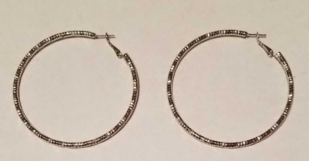 Sparkling hoop earrings choice of gold or silver - Picture 2 of 3